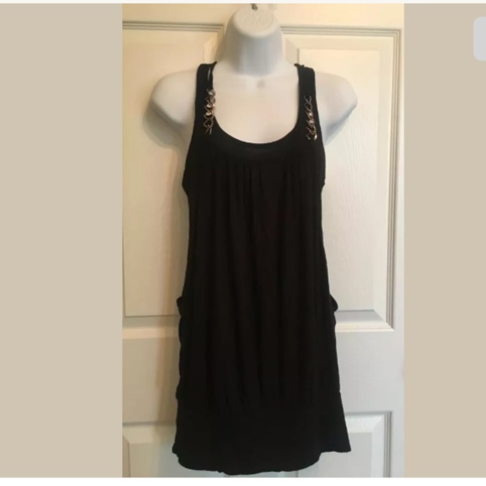 BOA John 3:16‎ Blk Layered Tank Chain Bling L (u13)